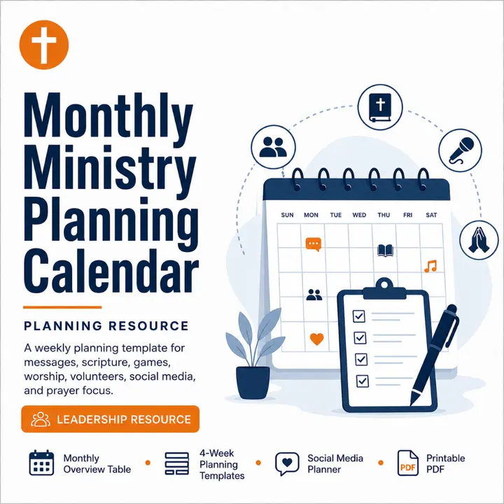 Monthly Ministry Planning Calendar